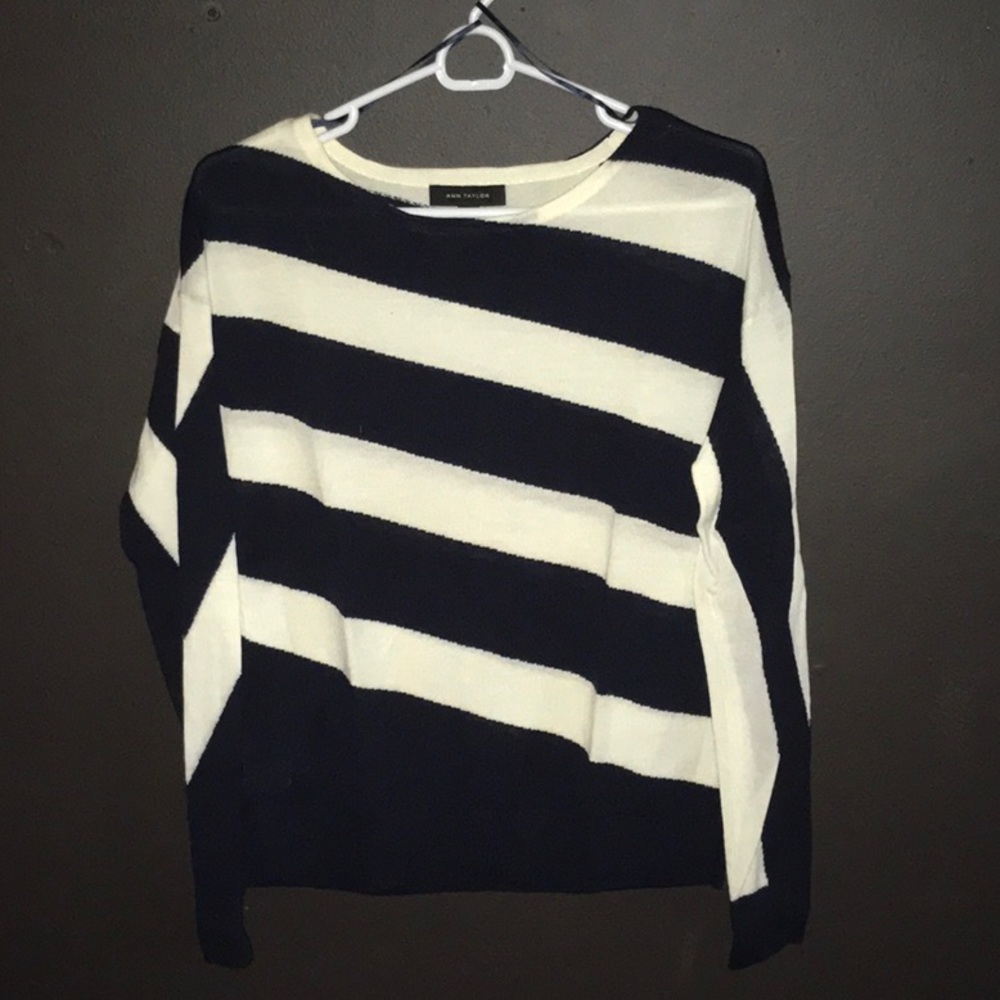 Slanting Stripe Extra Fine Merino Wool Sweater
